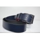 35mm Dark Blue Leather Belt