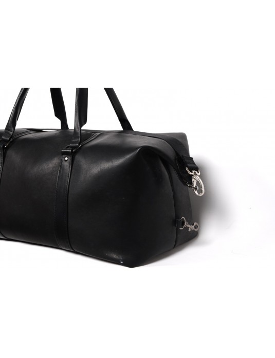 ARTHUR Black Leather Weekend Bag