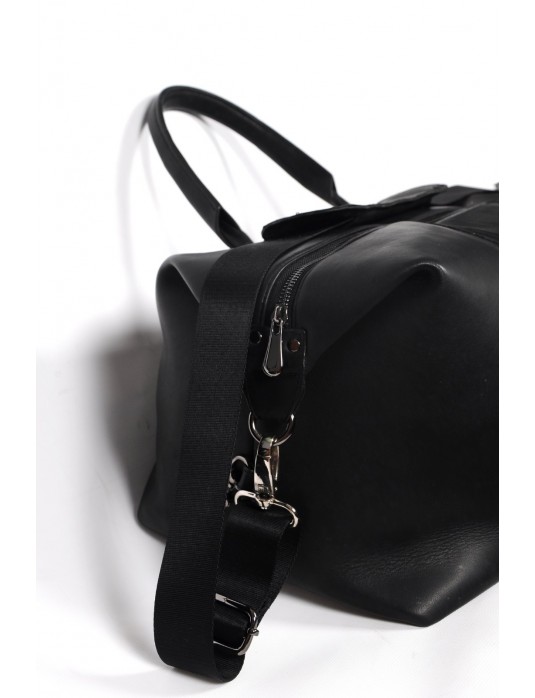 ARTHUR Black Leather Weekend Bag