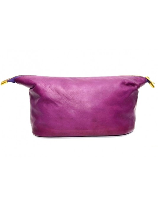 DACEY Purple Leather Women Toilet Bag