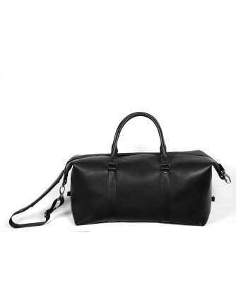 ARTHUR Black Leather Weekend Bag