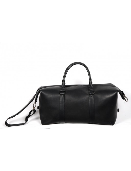 ARTHUR Black Leather Weekend Bag