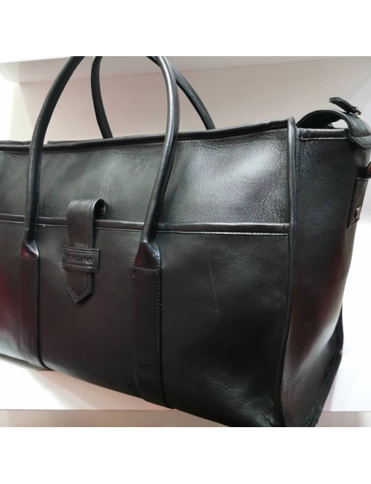 Black Colour ROBERTO Weekend Leather Bag