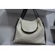 Black/White FELICA Tote Leather Bag