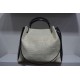 Black/White FELICA Tote Leather Bag