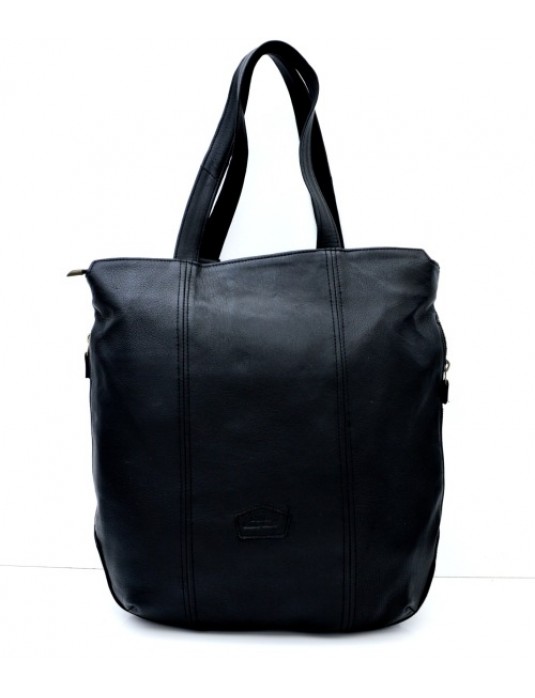 Lina Real Leather Black Backpack Bag