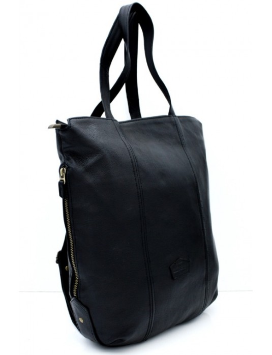 Lina Real Leather Black Backpack Bag