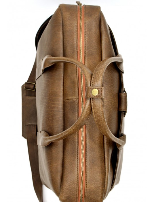 Roberto  Brown Real Leather Weekend Travel Bag