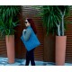 ASİMETRİK Model Sea Blue Real Leather Portföy Clutch Bag