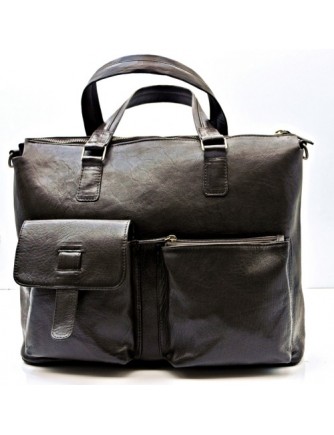 Sollyu Dark Brown Real Leather Laptop Messenger Bag