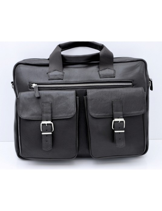 Randy Dark Brown Real Leather Messenger Laptop Bag
