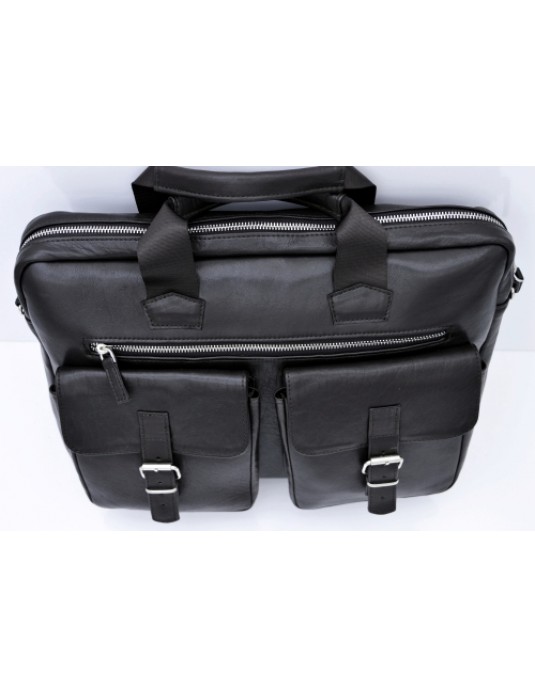Randy Dark Brown Real Leather Messenger Laptop Bag