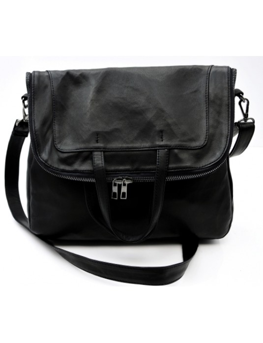 Katrine Black Real Leather Bag