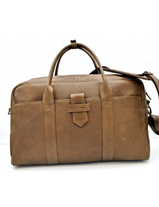 Roberto  Brown Real Leather Weekend Travel Bag