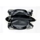 Elegant Black White Real Leather Bag