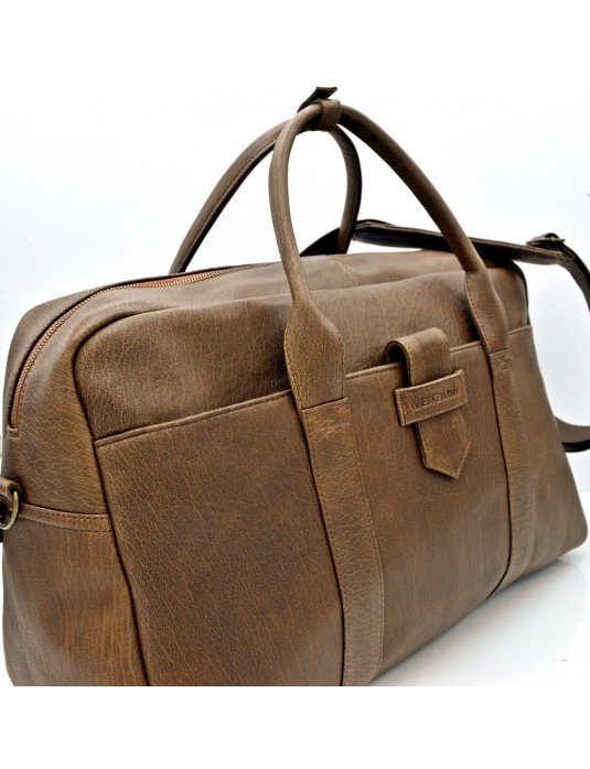 Roberto  Brown Real Leather Weekend Travel Bag