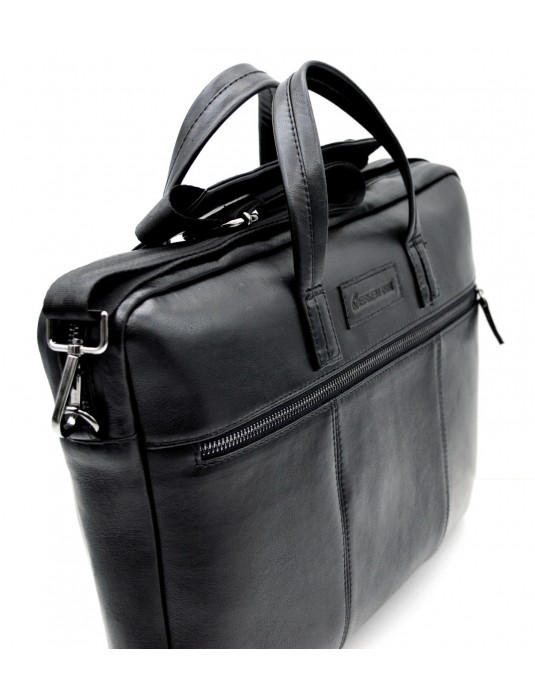 Karl Black Real Leather Laptop Messenger Bag