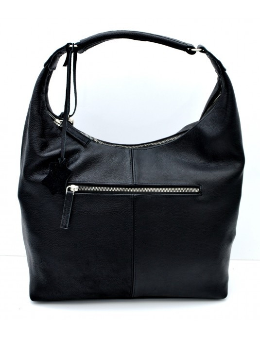 Linda Black Real Leather Bag