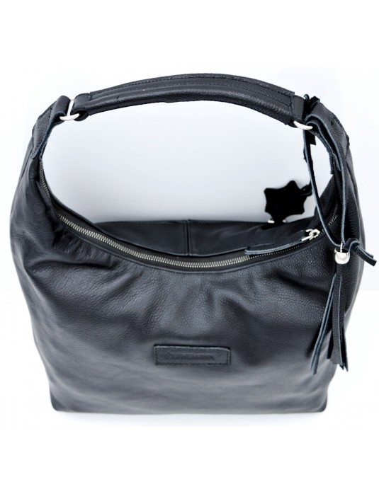 Linda Black Real Leather Bag