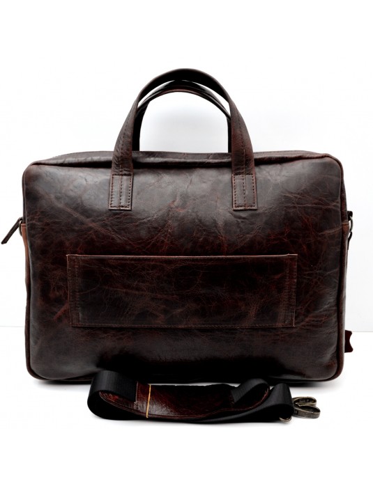 Ricardo Antik Brorwn  Two Room Real Leather Messenger Laptop Bag