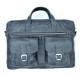 Randy Antik Gray Real Leather Laptop Messenger Bag