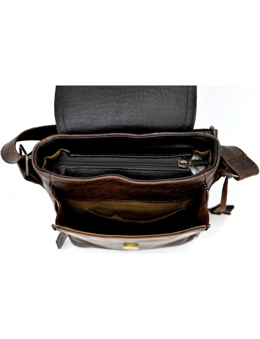 Pablo Antic Brown Real Leather Messenger Bag